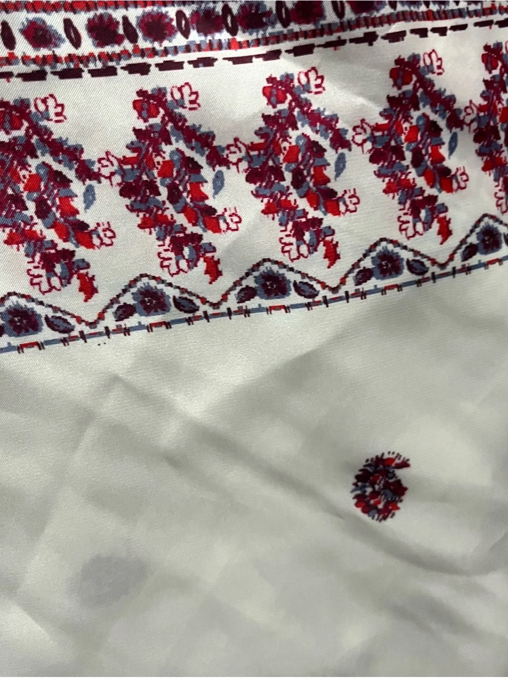 American Eagle Outfitters Silky Bandana with Red Floral Border